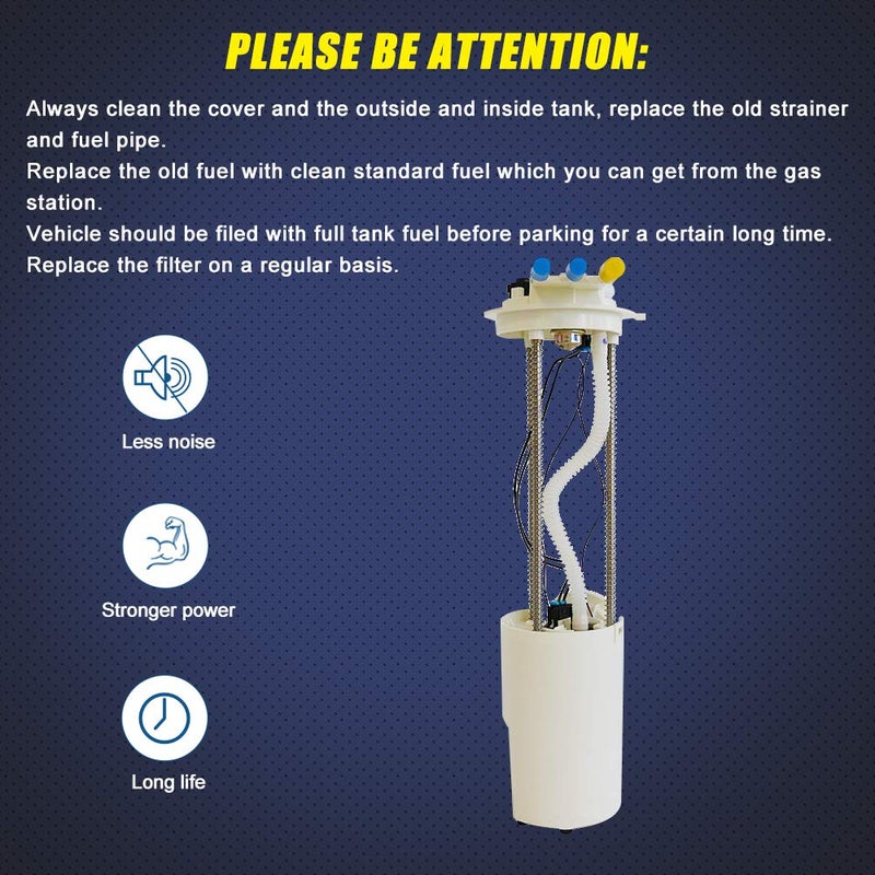 TOPSCOPE Fuel Pump Compatible with Chevy Pickup Silverado GMC Sierra 1999 2000 2001 2002 2003 2004 4.3L 4.8L 5.3L 6.0L 8.1L w/sending unit fuel pressure sensor replaces # E3500M - Image 2
